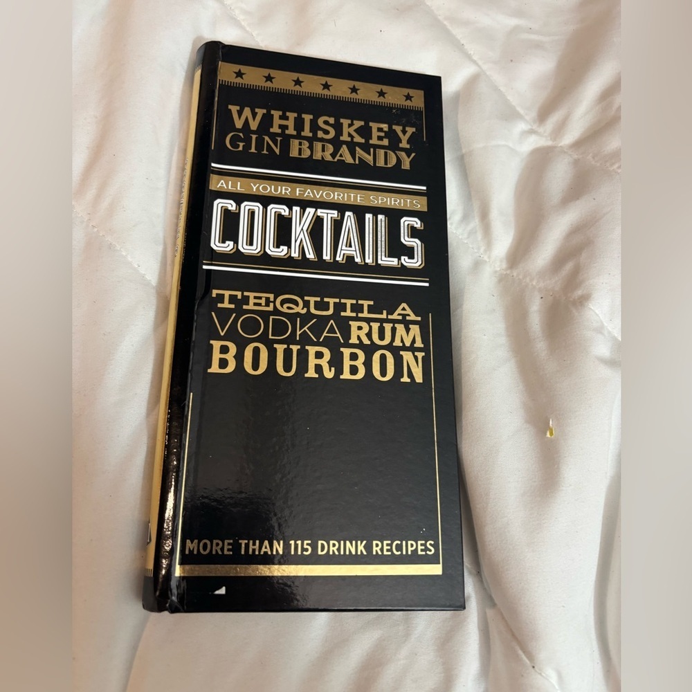 Black and Gold All your favorite Cocktail Recipe Book- whiskey Gin Brandy Rum